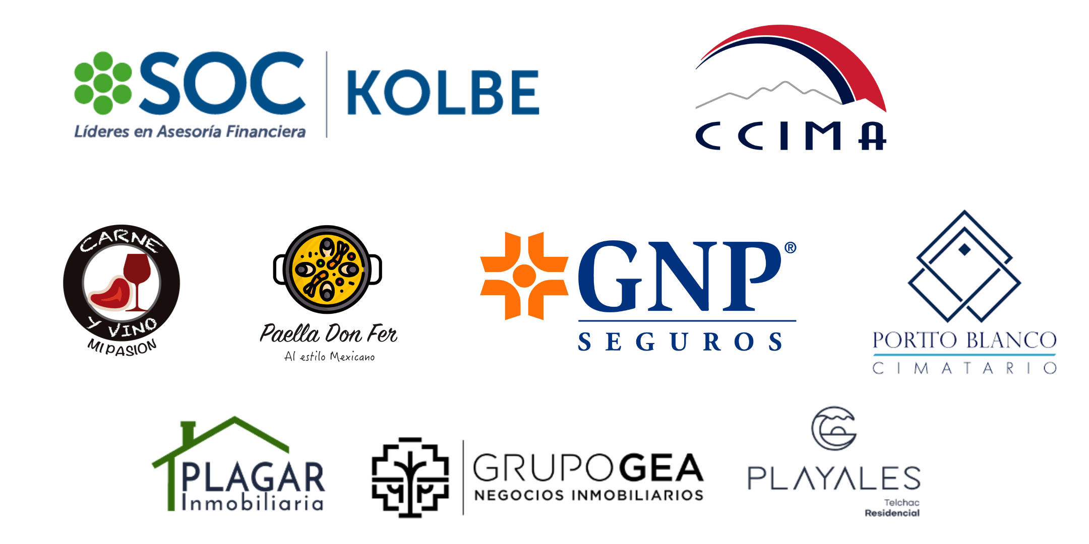 Clientes de EDM: GNP Seguros, SOC Kolbe, CCIMA, Portto Blanco, Plagar Inmobiliaria, TransformArte, Carne y Vino